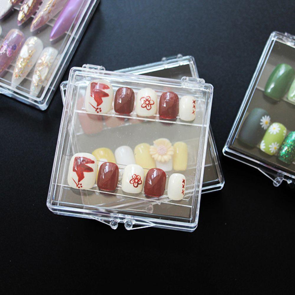 OCEANMAP 1 Hộp Đựng Dụng Cụ Làm Móng Nắp Lật Trong Suốt