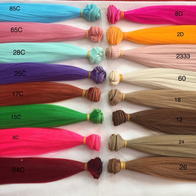 TEE- Tép tóc 25cm may dán cho búp bê đủ màu