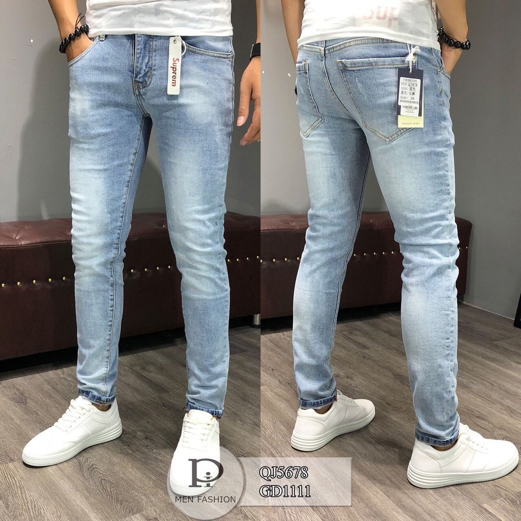 [Freeship] Quần Jeans Nam Màu Xanh Trơn Phong cách MS5678 Thời Trang Năng Động Trẻ Trung