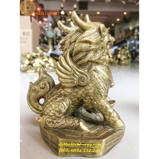 Đôi Kì Lân Ngồi Bệ Bát Quái (1 Đôi)