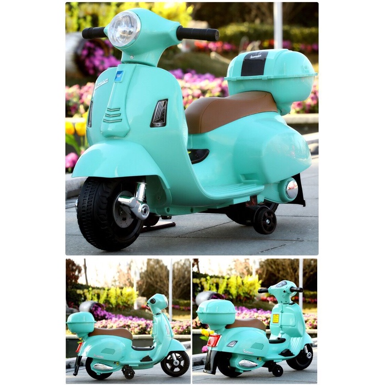 [Hàng mới về] Xe điện Vespa chân ga có điều khiển tay cho bé - Xe điện Vespa cao cấp