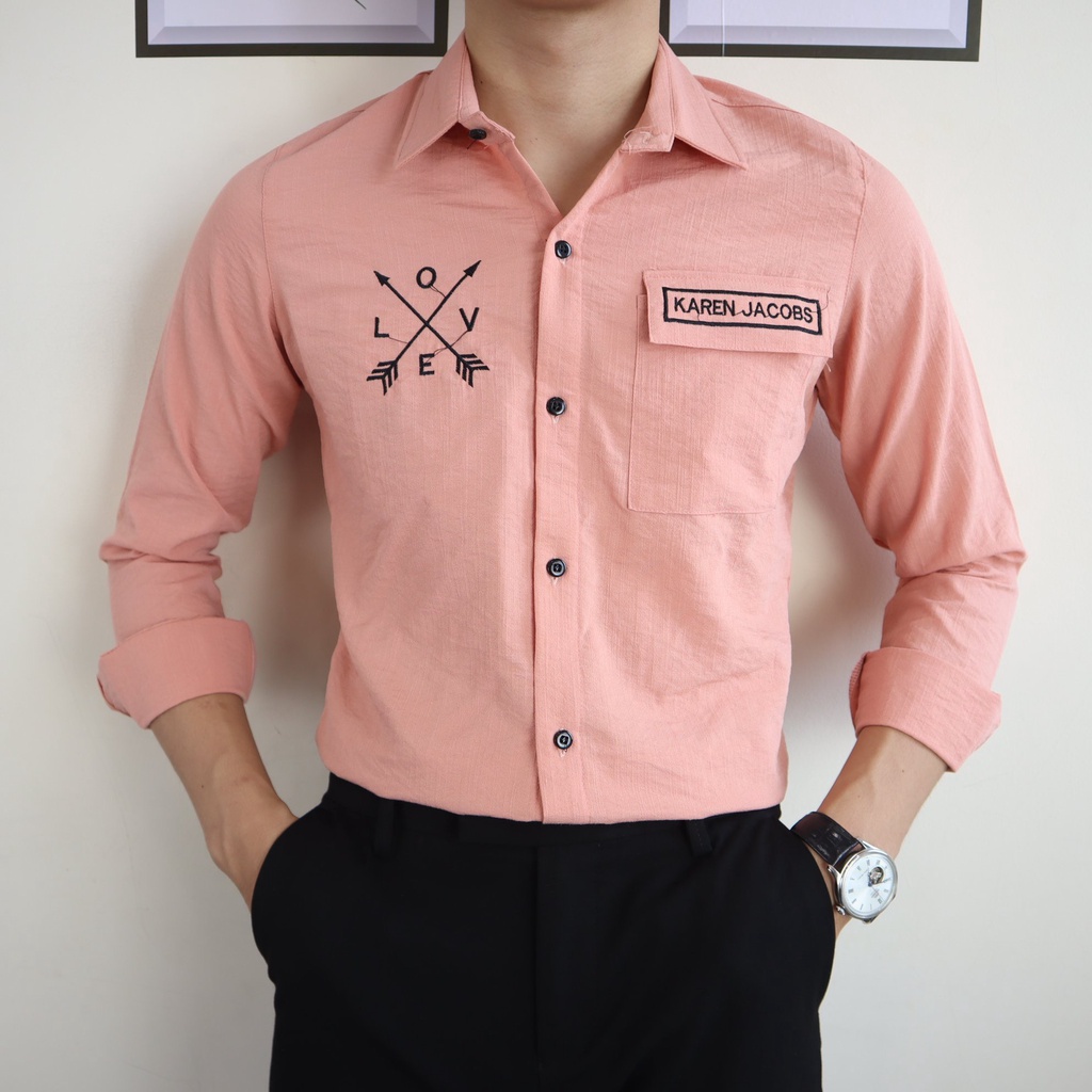 Áo sơ mi nam nữ unisex vải đũi kiểu dáng Hàn Quốc hợp thời trang nam tính dễ phối đồ | BigBuy360 - bigbuy360.vn