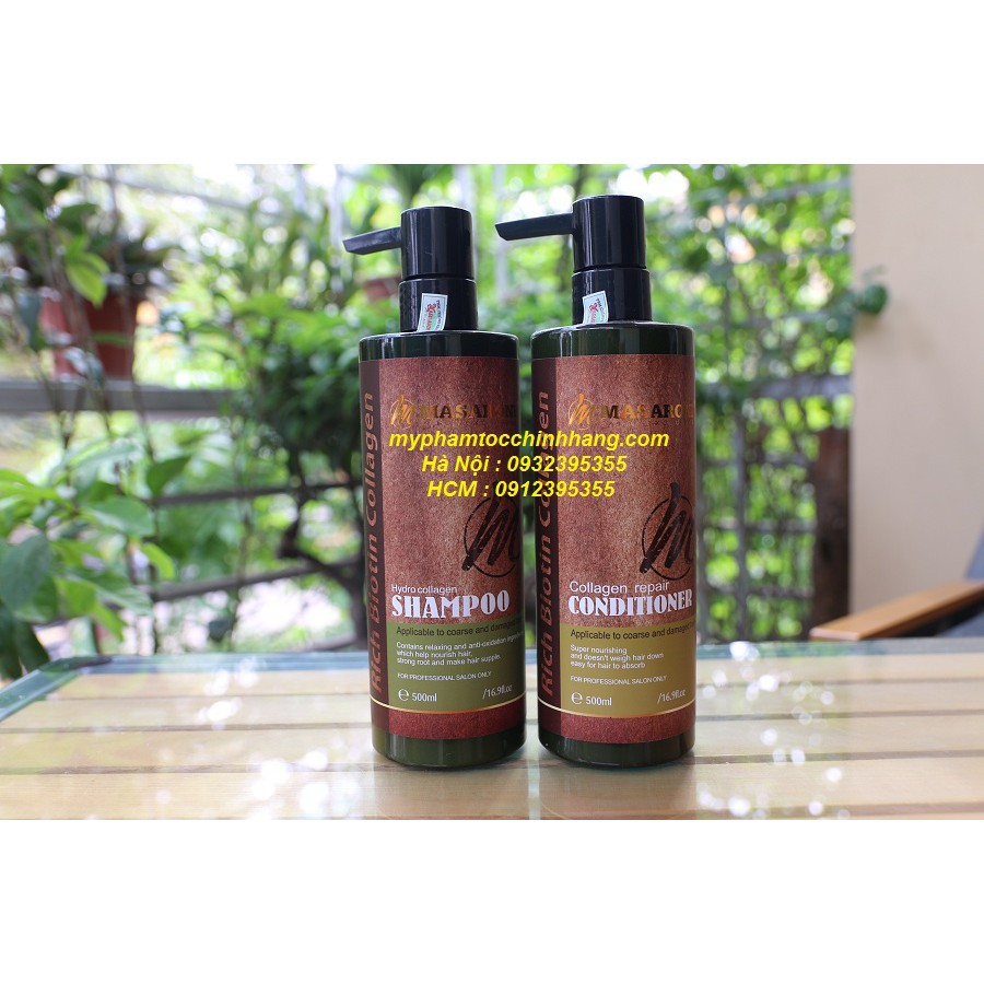 DÂÙ GỘI VÀ XẢ MASARONI RICH BIOTIN COLLAGEN 500ml - 800ML | BigBuy360 - bigbuy360.vn