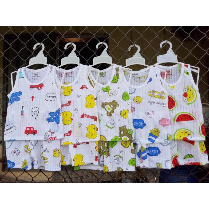 Bộ ba lỗ cotton giấy cho bé trai và gái size đại 15-24kg