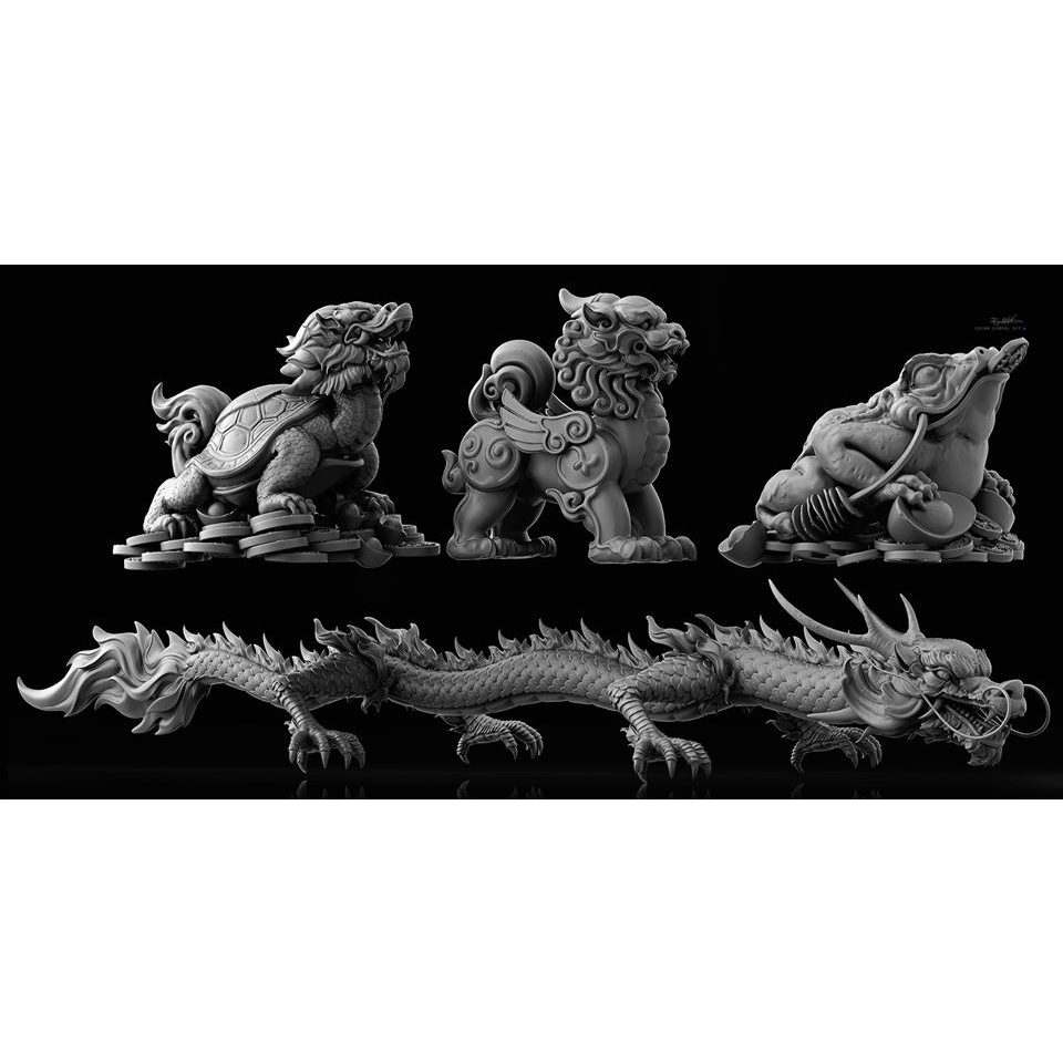 File in mô hình 3D Long - Lân - Quy - Tỳ Hưu