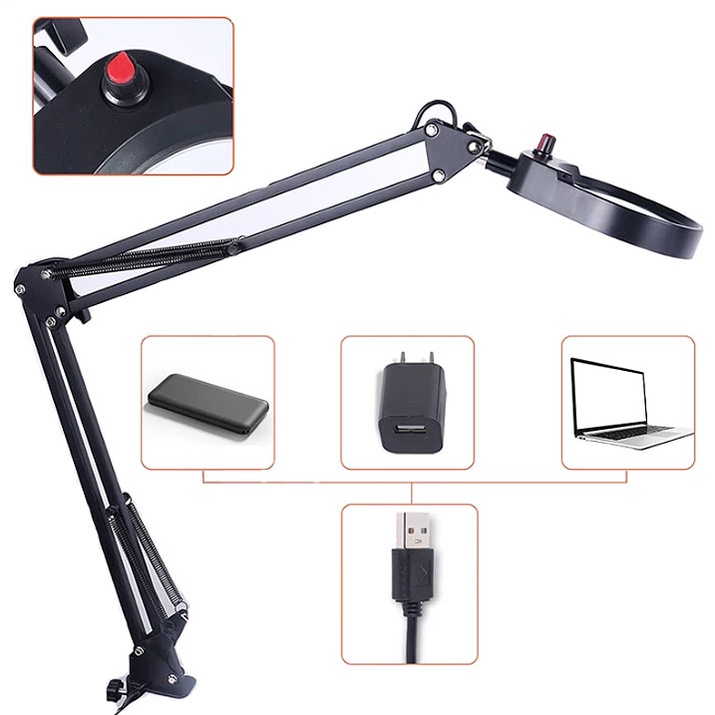Kính Lúp Phóng Đại 10 Lần Có Giá Đỡ Điện Thoại Để Bàn Có Thể Gập Lại Cho Phòng Ngủ/Văn Phòng/Làm Đẹp