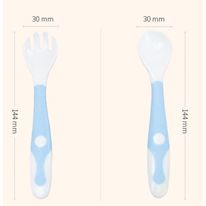 ❤️SALE[DEAL SỐC⭐️Set Thìa Dĩa Ăn Dặm Cho Bé Uốn Dẻo 360 Độ,Muỗng Uốn Cong Tập Xúc, Chất Liệu TPE An Toàn Cho Bé