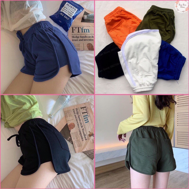 Quần đùi nữ mặc ở nhà 💞 HÌNH THẬT💞Quần đùi mặc đi ngủ đến 70kg, vải da cá bao chất mềm mát mịn | BigBuy360 - bigbuy360.vn