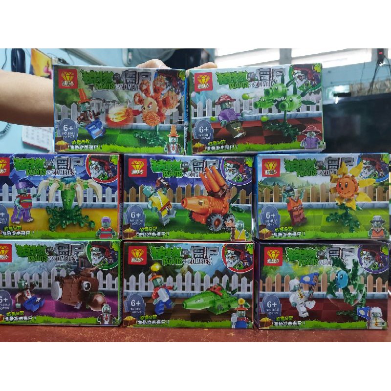 lego dizuan 686 plants and zombies cuộc nội chiến cây cối hoa cỏ cà rốt và quái vật xác sống