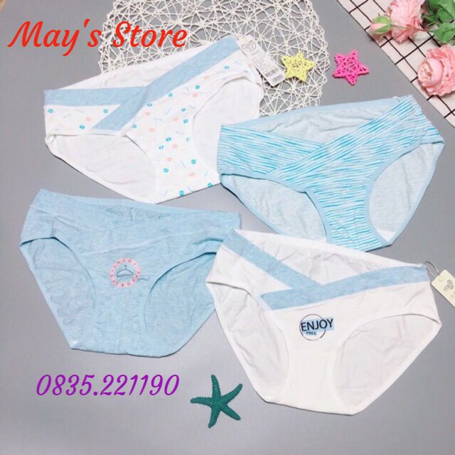 Quần lót Bầu ⚡FREESHIP⚡Quần cạp chéo Chất liệu Cotton cao cấp thoáng khí, kháng khuẩn, có thể mặc sau sinh