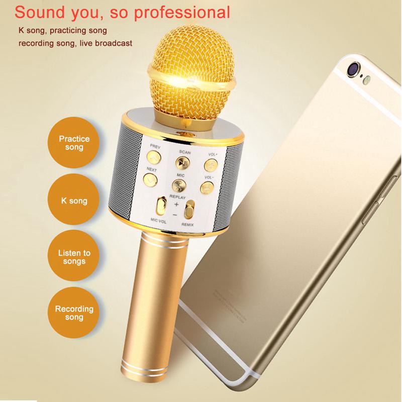 Micro Hát Karaoke Ws858 Kết Nối Bluetooth
