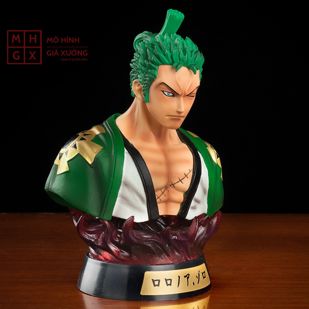 🔥 Led  REB  🔥Mô Hình Tượng Bán Thân Zoro cao 17cm Có Đèn Led - Figure Tượng One Piece Vua Hải Tặc