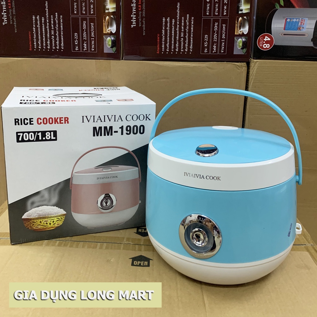 Nồi Cơm Điện RICE COOKER  MM-1900, Dung Tích 1.8L- Tặng Kèm Giá Hấp, Lòng Niêu Siêu Dày Giữ Nhiệt Tốt, Hàng Chính Hãng