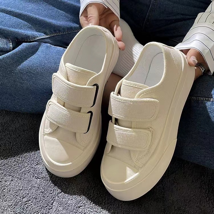 Giày thể thao vải canvas quai dán đế bánh mì ulzzang G02