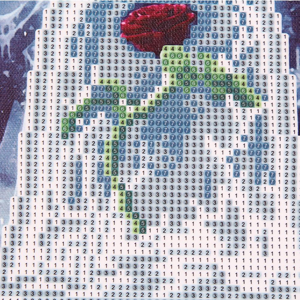 Tranh hoa hồng đỏ kim cương 5D 30 X 30cm