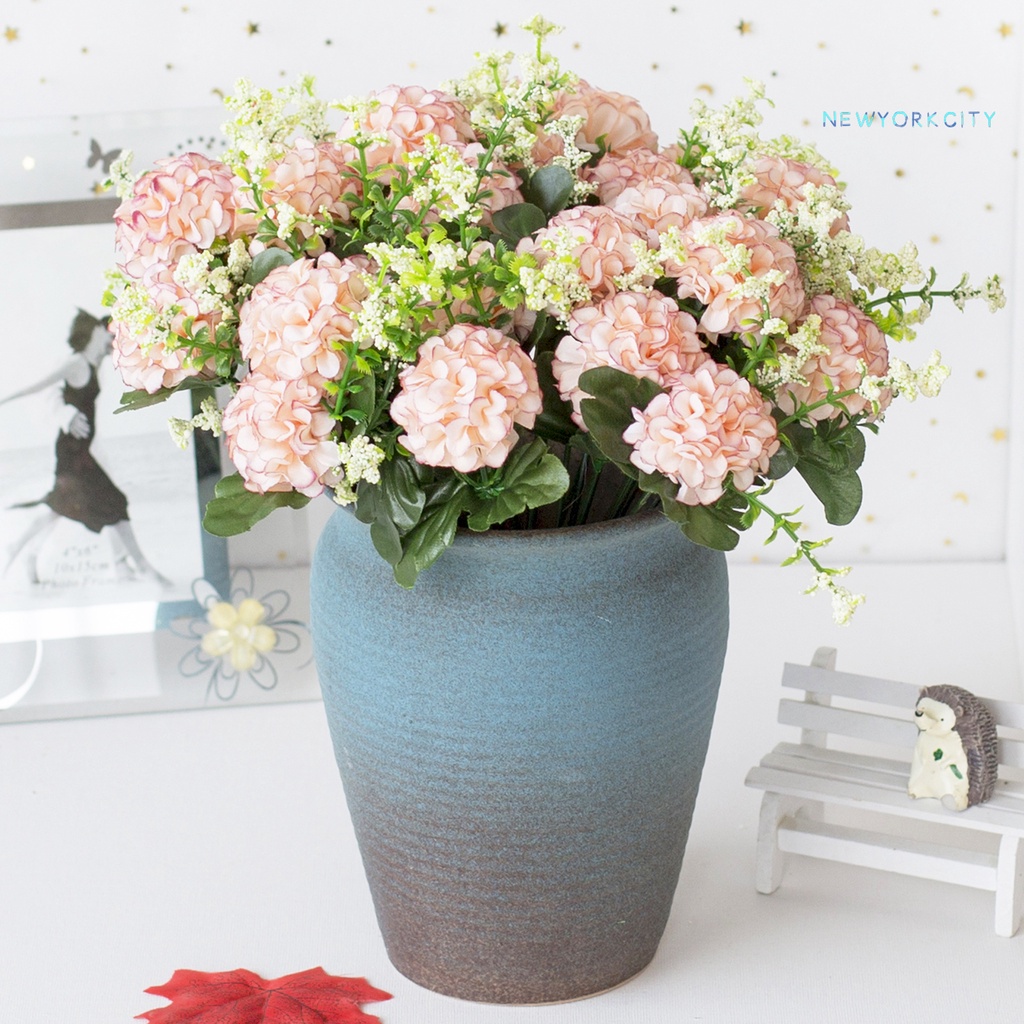 Nyc 1 Bó Hoa Cẩm Tú Cầu Giả 5 Đầu Bông Quyến Rũ Lâu Trôi Dùng Để Trang Trí Vườn