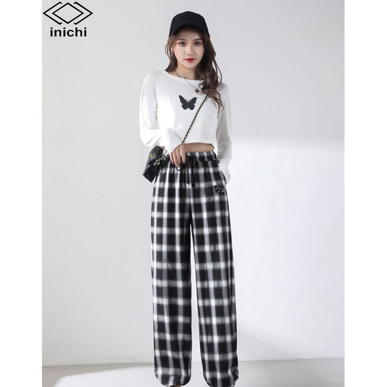 Quần caro nữ INICHI cá tính có dây rút ống Q885 | BigBuy360 - bigbuy360.vn