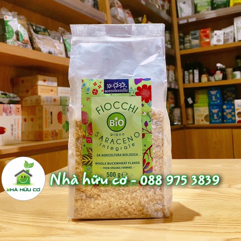 Kiều mạch nguyên cám hữu cơ cán dẹt SOTTOLESTELLE 500g - Date: 5/8/2022 - Organic Whole Buckwheat Flakes - Nhà Hữu Cơ