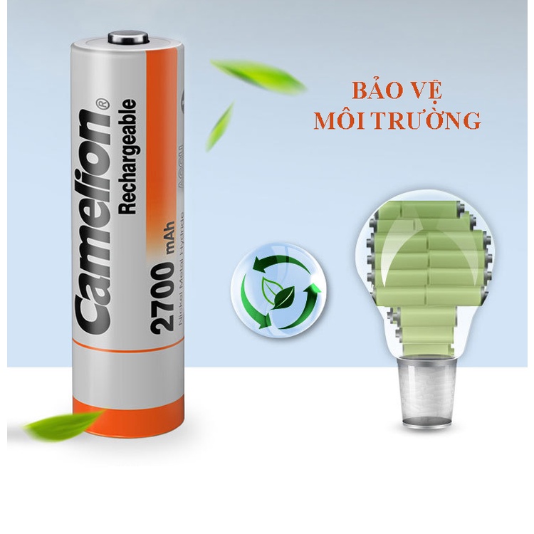 Combo 4 viên pin sạc Camelion AA 2700mAh - Pin dung lượng cao chuyên dùng cho Micro KTV, cửa ra vào, đồng hồ