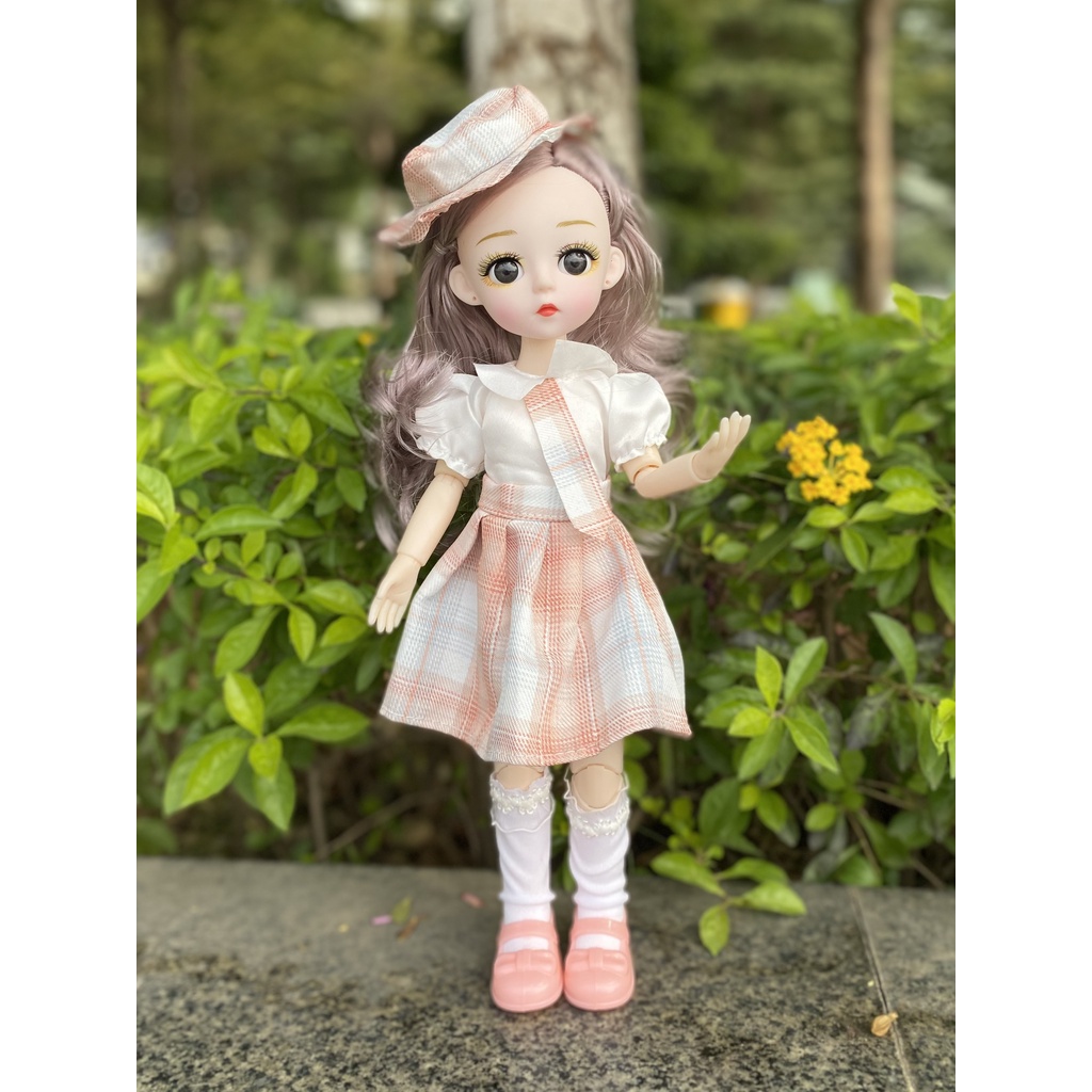 Bộ sưu tập búp bê mắt đá, búp bê trang phục học sinh cực đáng yêu