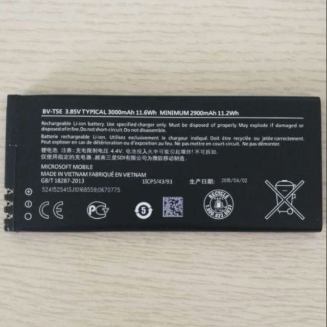 Pin xịn Microsoft Lumia 950 (BV-T5E) Dung Lượng 3000mAh bh 6 tháng / MyMinShop