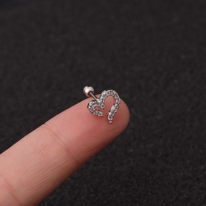 Hoa Tai Hình Hoa Tuyết Đính Đá Bằng Thép Không Gỉ Thời Trang