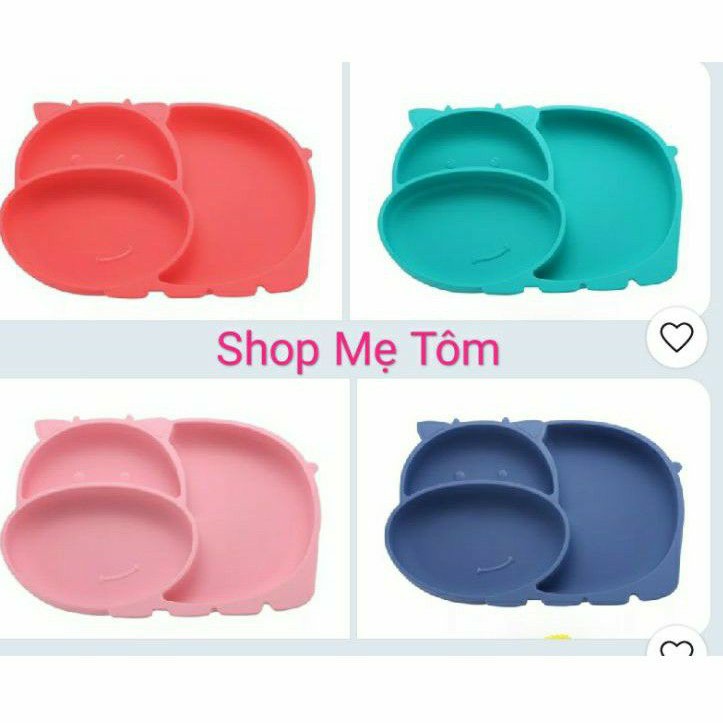 khay ăn dặm silicon chống lật ( Hình Con Bò Sữa )