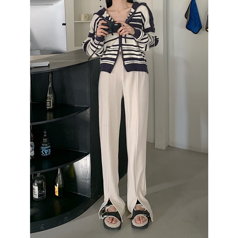 SUXI Quần Dài Ống Rộng Lưng Cao Thời Trang Hàn Quốc Cho Nữ