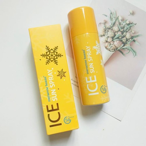 Xịt Chống Nắng lạnh Ice Sun Spray Mersenne Beaute 100 ml ( MÀU VÀNG XỊT)