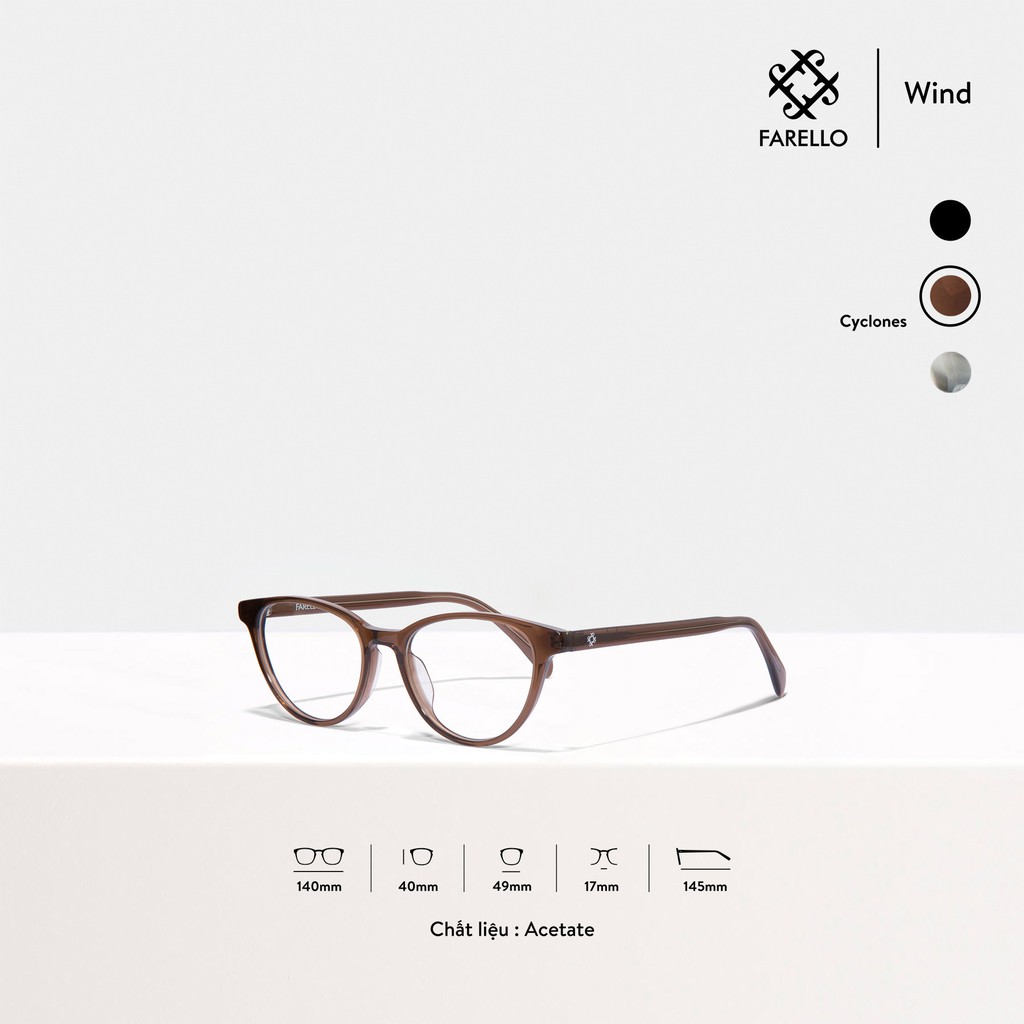 Gọng kính nữ cao cấp FARELLO Wind mắt mèo Acetate thiết kế tinh tế màu sắc thời trang | BigBuy360 - bigbuy360.vn