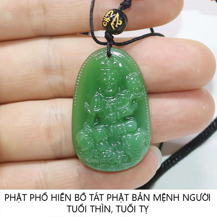 Bản mệnh 12 tuổi - Dây chuyền phật Phổ Hiền Bồ Tát size nhỏ - vòng cổ mặt phật tuổi Thìn, tuổi Tỵ - mặt phật mang may mắ