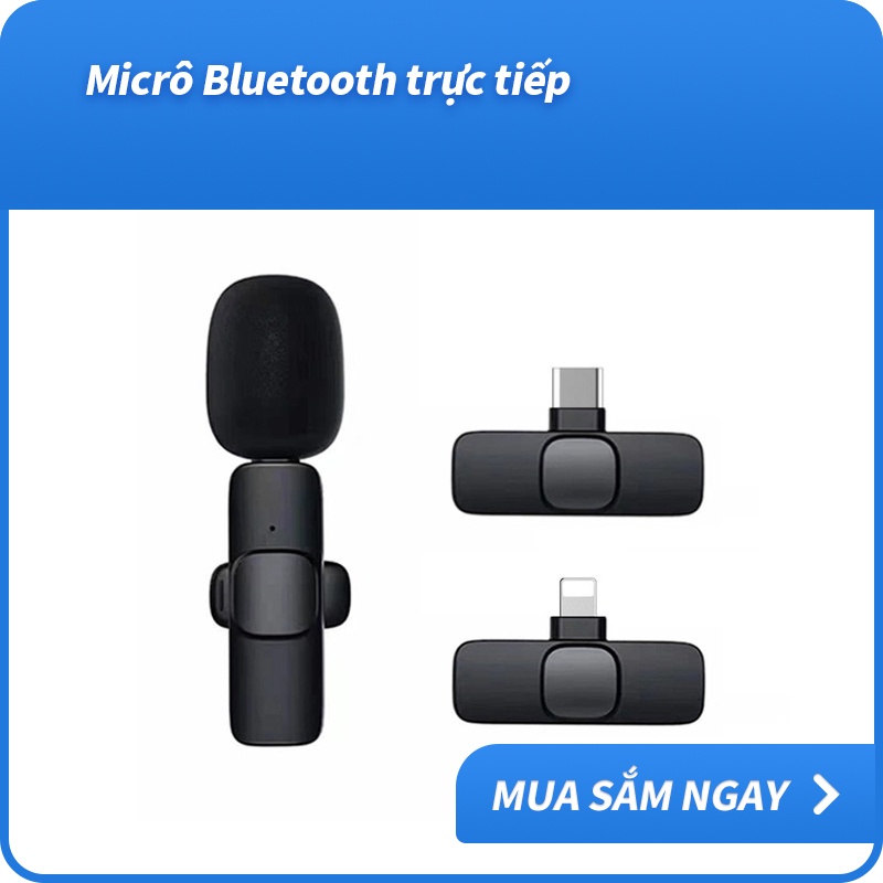 Micro Không Dây Bluetooth Kẹp Ve Áo Với Cổng Type-C / Lightning Cho Youtube / Phát Sóng Trực Tiếp / Điện Thoại Android