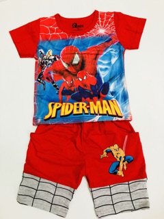 Bộ thun Spider Man - màu đỏ ( size 1-8)