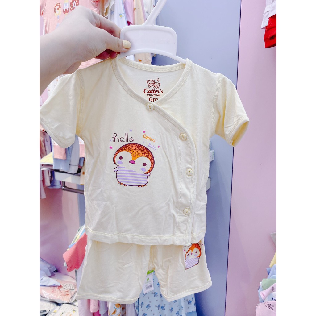 Bộ quần áo cộc tay cài lệch cotton bamboo cho bé Carter's