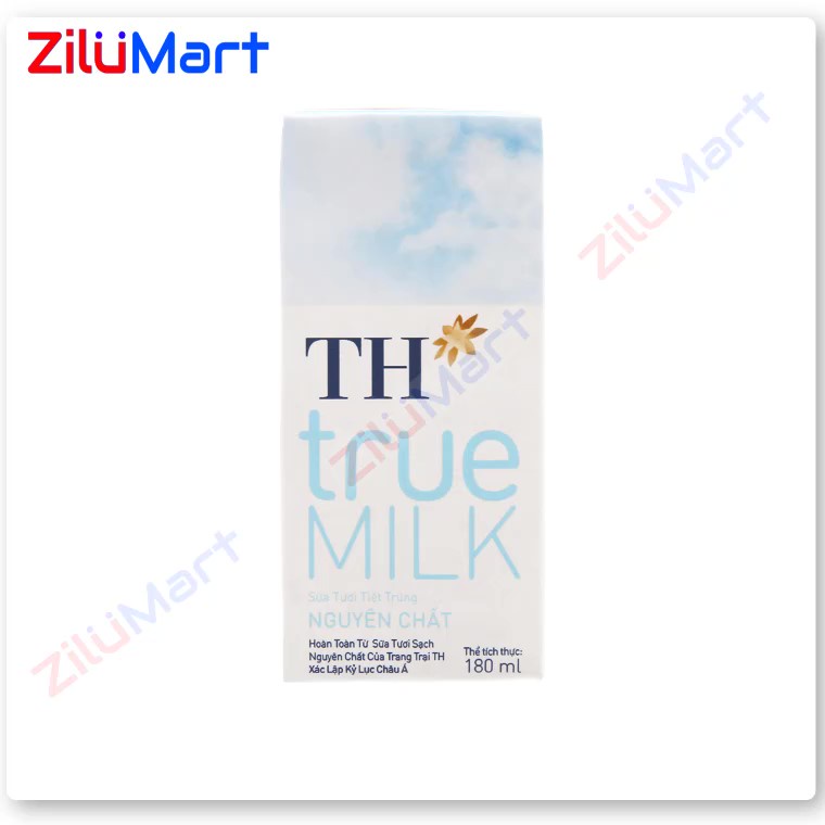 Lốc 4 hộp sữa TH True Milk không đường loại 180ml