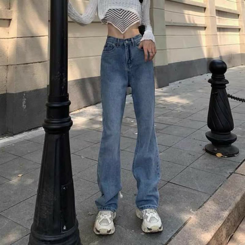Quần Jeans denim trơn buộc dây 🍡