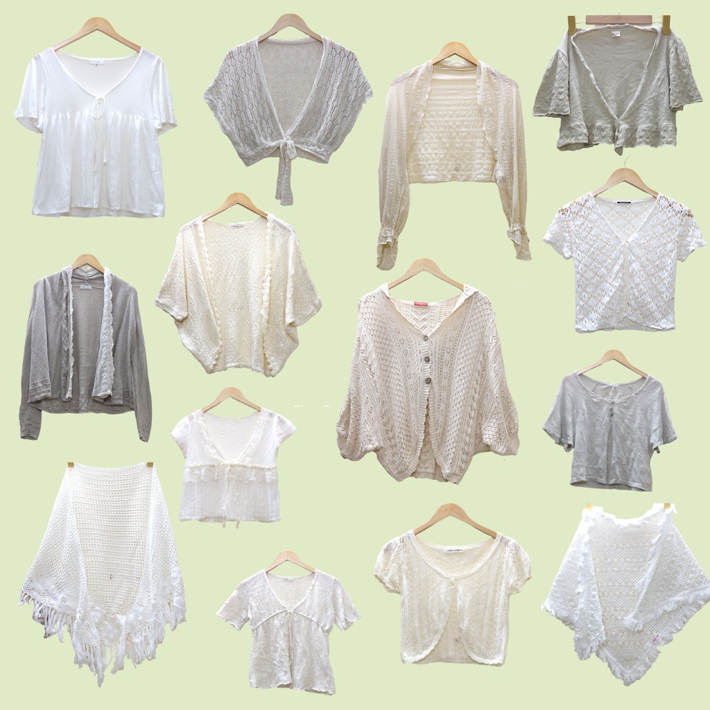 Áo khoác len móc, len lưới, cardigan style fairycore aesthetic vintage