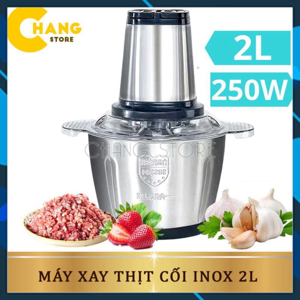 Máy Xay Thịt Đa Năng Cối INOX 304 2L Công Suất 250W, 4 Lưỡi, Cối xay thực phẩm Đa Năng | (TT65)