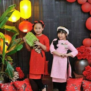 áo dài bé gái size đại, đính ngọc