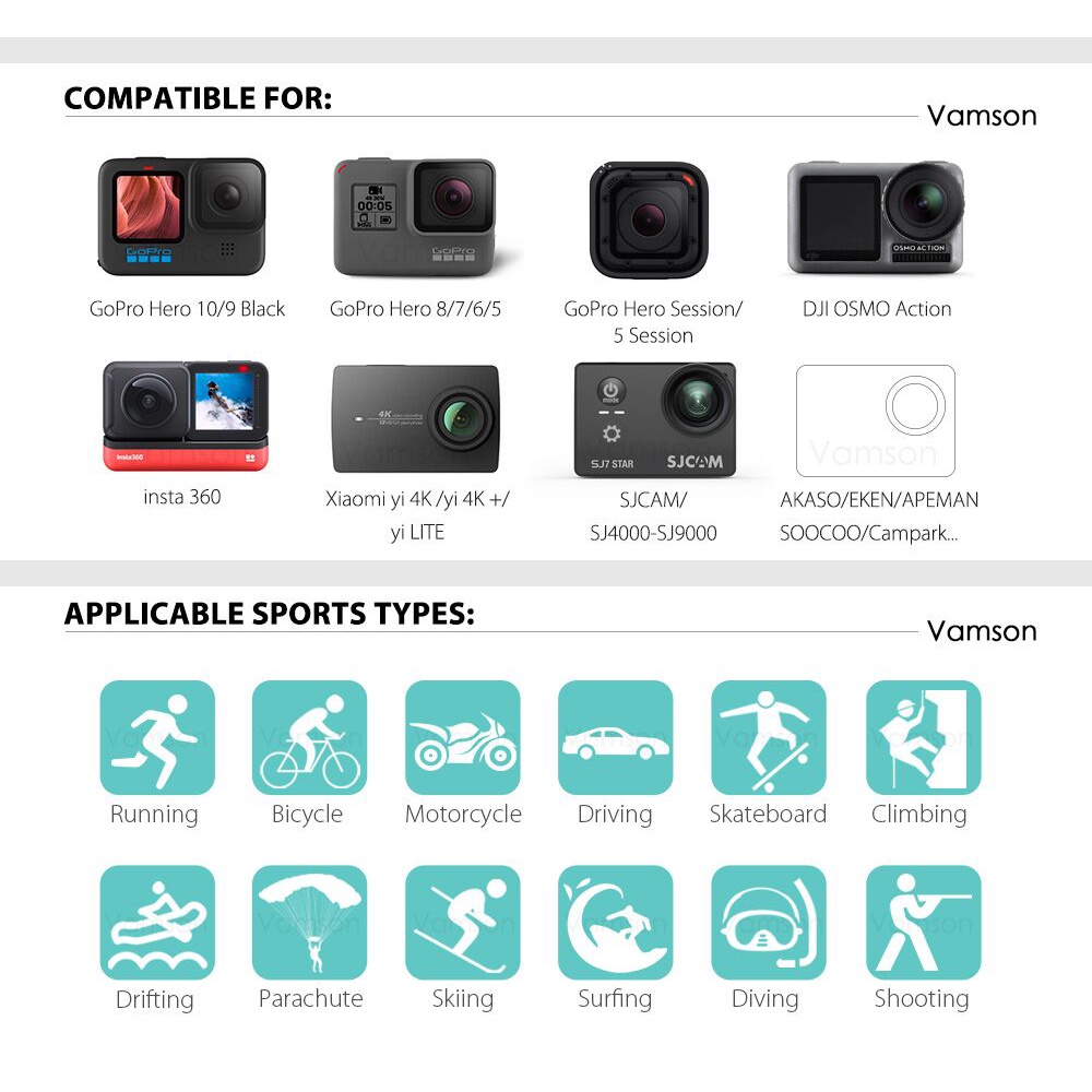 GOPRO Dây Đeo Ngực/Cổ Tay Gắn Máy Ảnh Hành Động Xiaomi Yi Xoay 360 Độ 10 9 8 6 7
