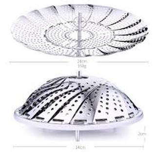 Vỉ hấp inox , hấp xôi, gà, cá đa năng 3 CHÂN INOX 304