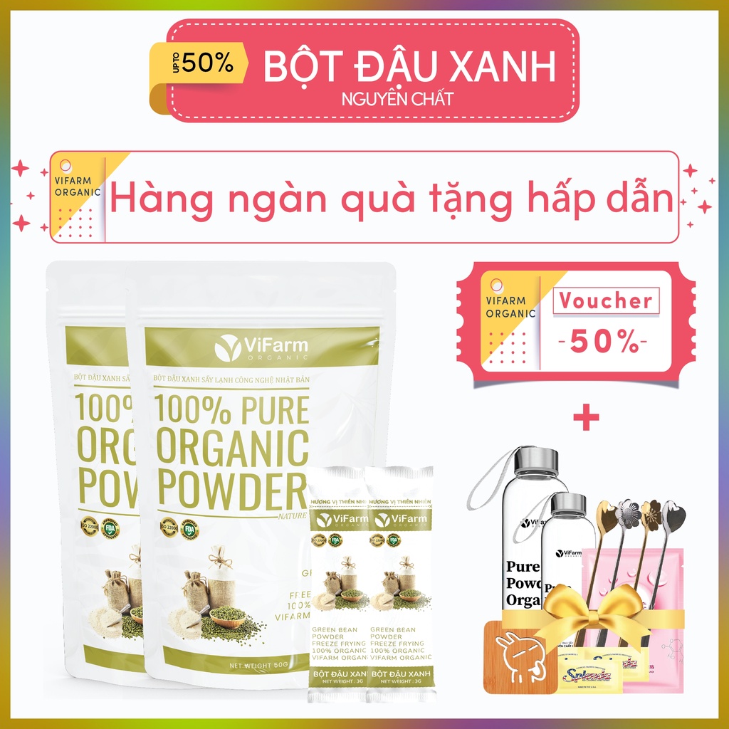 Bột Đậu Xanh Nguyên Chất 50g Làm Đẹp Da Tự Nhiên, Làm Bánh, Nấu Cháo