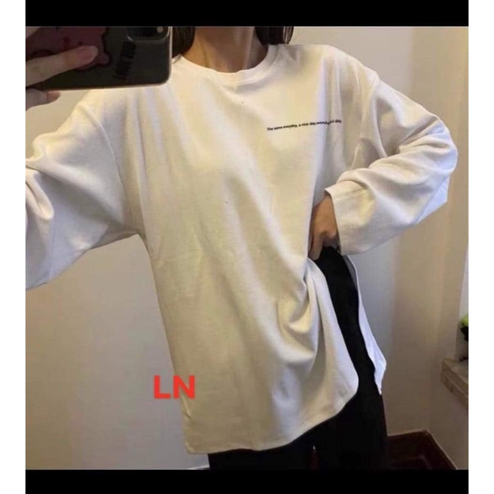 Áo xuông xẻ tà dòng chữ nhỏ DA6