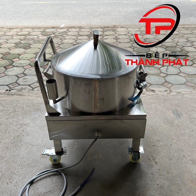 Nồi Tráng Bánh Cuốn Có Bánh Xe Tay Đẩy