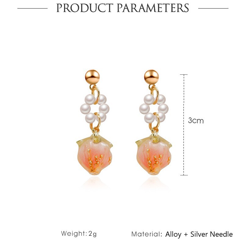 Khuyên Tai Dáng Dài Đính Ngọc Trai Xinh Xắn Phong Cách Hàn Quốc