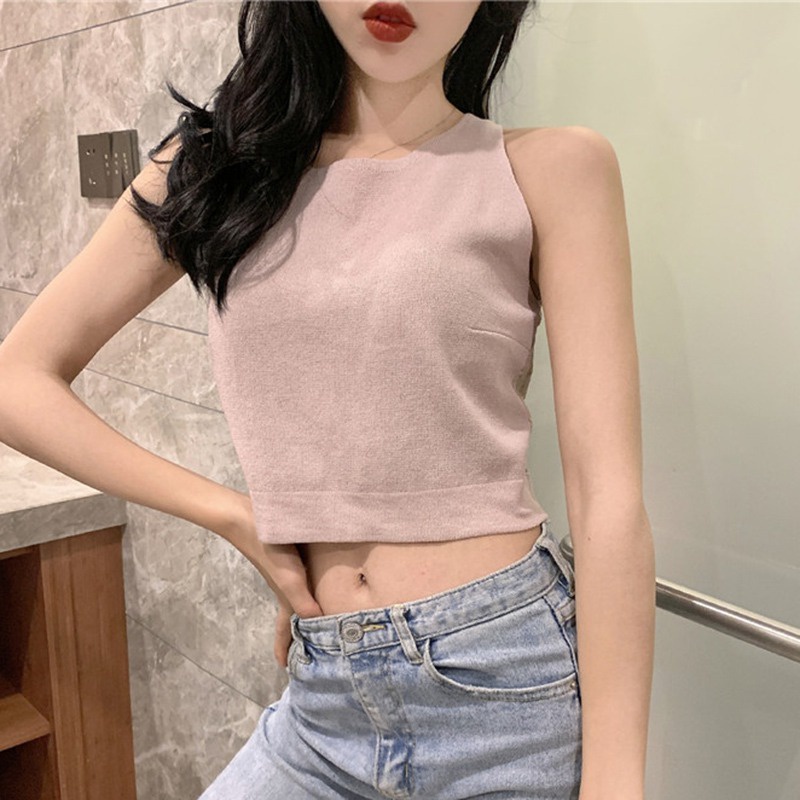 Áo sát nách phối ren hoa thiết kế hở lưng quyến rũ cho phái nữ