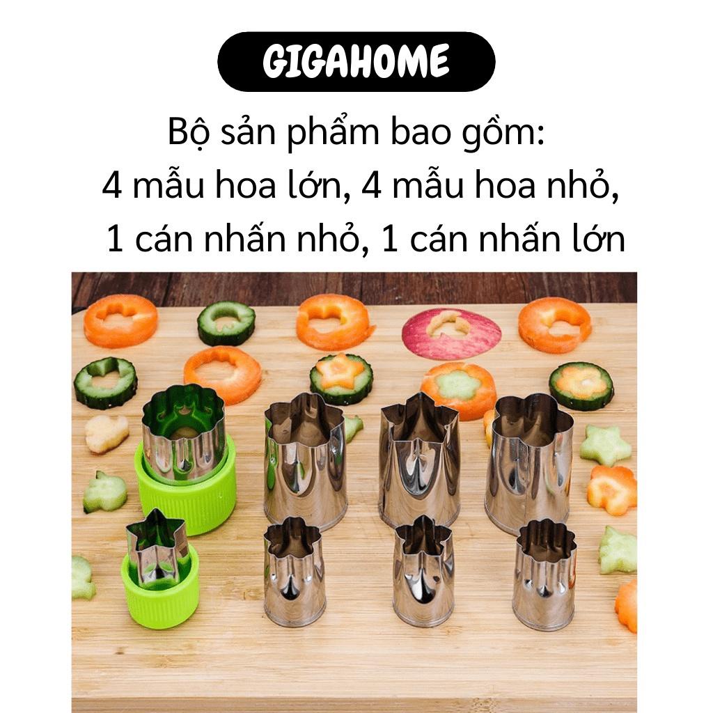 Tỉa Rau Củ GIGAHOME Khuôn Tạo Hình Củ Quả, Rau Cầu, Bánh Quy 8 Món Cho Bé Bằng Thép Không Gỉ  4001