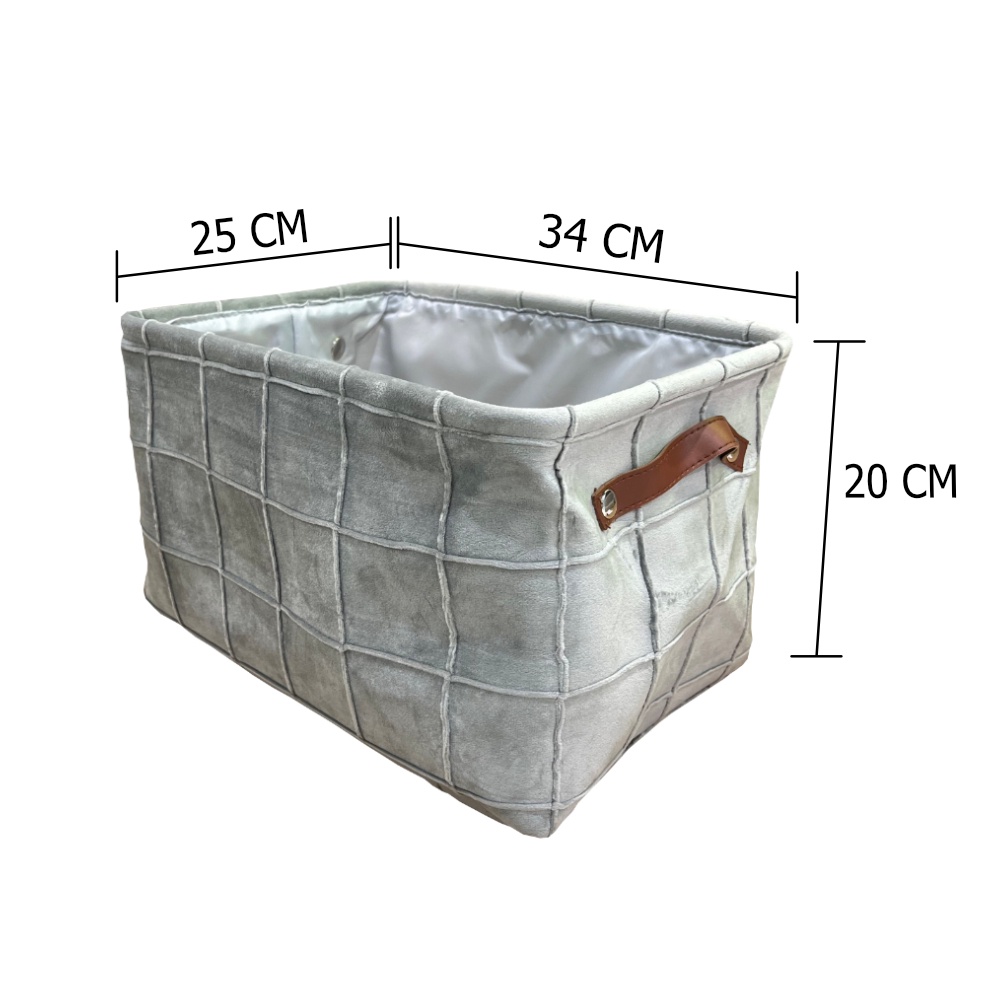 HomeBase PLIM Hộp đựng đồ hình chữ nhật bằng vải cỡ S Trung Quốc W34xH25xD20 Màu Xám