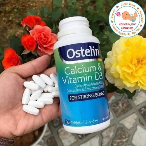 Canxi Bầu Ostelin Calcium &amp; Vitamin D3 của Úc 130 viên bổ sung Canxi và D3 cho bà bầu mẹ sau sinh duy trị hệ miễn dịch