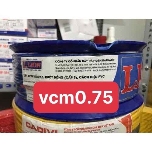 Dây điện đơn mềm 0.75 LION có 24 ruột đồng - Cuộn 100 mét